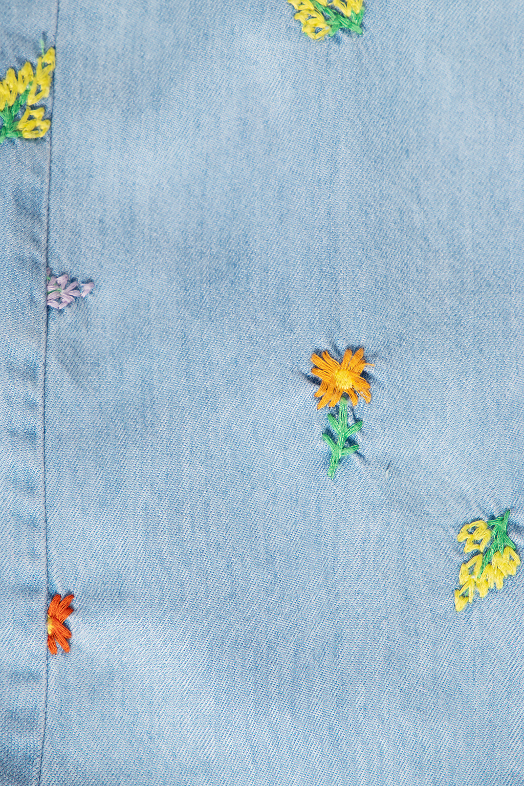 $63 Stella Mccartney Kids deals Tiny Flowers Embroidered Denim Skirt Girls Size 4 NWT